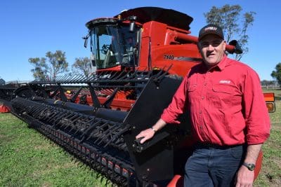 Tim Slater with a 7140 harvester