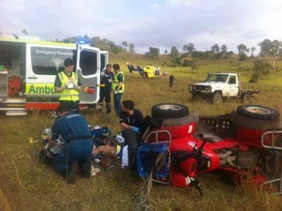 Quad bikes are a leading cause of injury and death on Australian properties with 220 deaths in the past 16 years and thousands more people seriously injured.I mage: RACQ LifeFight