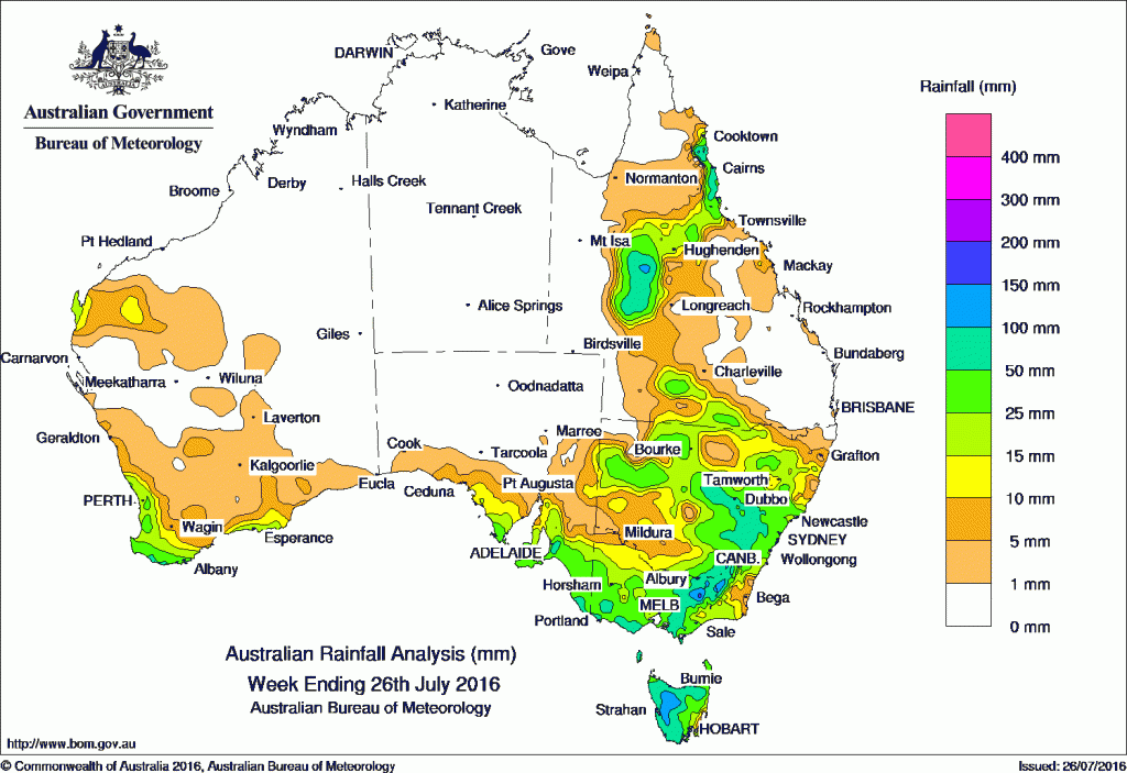 rainfall map 27 July 2016