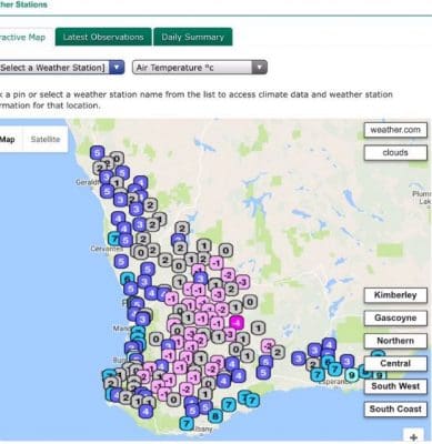 Air temperatures in the WA cropping belt last Saturday morning. Source: DAFWA