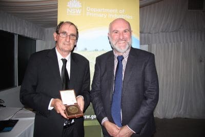 Ted Kights, Farrer Memorial Medalist, and Michael Bullen, NSW Department of Primary Industries Deputy Director General .Agriculture