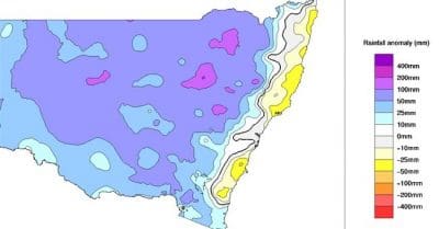 Rainfall anomaly NSW 1-19 September 2016, source BOM.