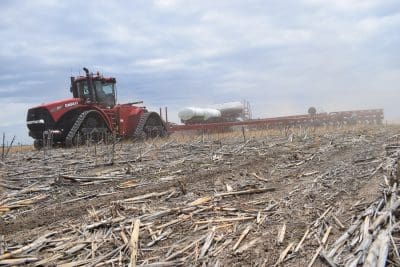 On Grassdale, the new machine is pulled by a Case IH Rowtrac 400 tractor.