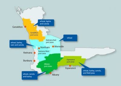 Western Australian grain growing zones. Source: DAFWA. (Click to enlarge)