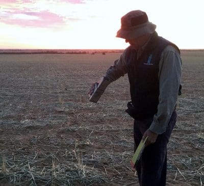 Steve Henry trapping mice. (Photo: Alice Kenney)